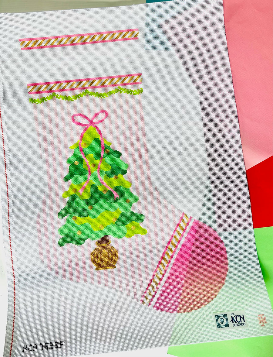 KCD7624P Tree on Pink Stocking - TS