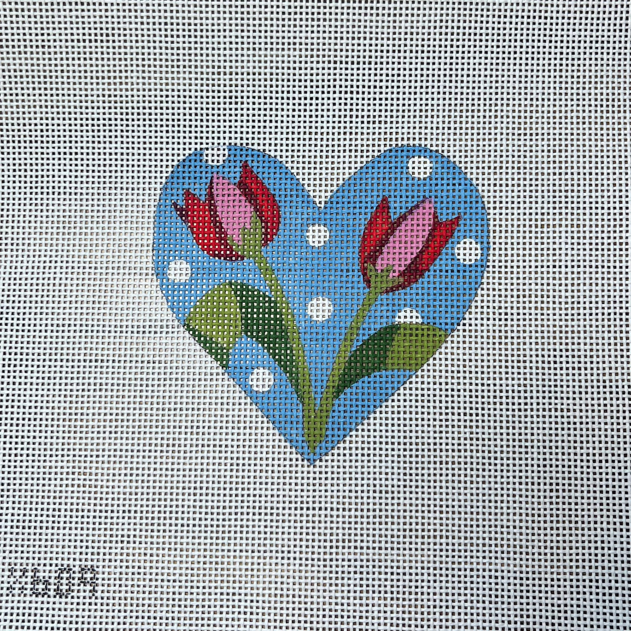 X609 Blue Tulip Heart