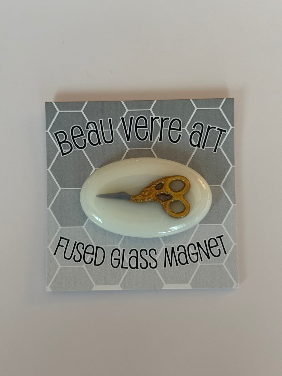 Stork Scissors Fused Glass Needleminder - MKT