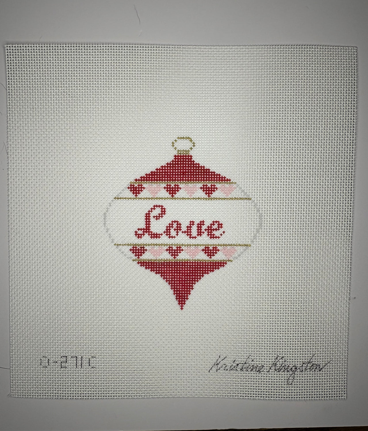 KKO271C Bauble Point Bottom Love with Red Top