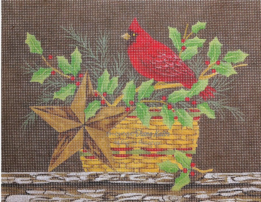 DKCH03 - Christmas: Cardinal & Holly Still Life - TS