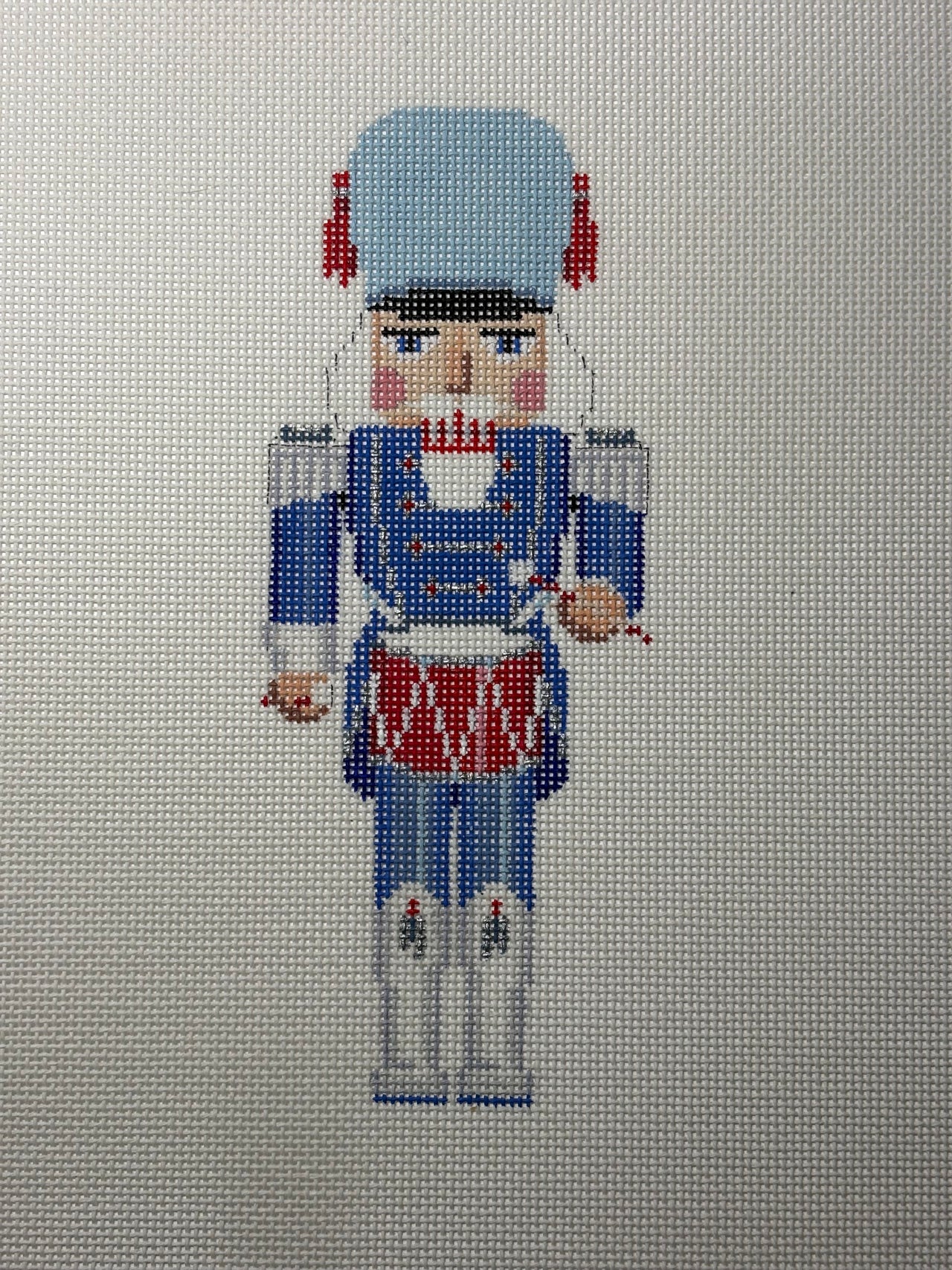 4364 Nutcracker - Blue, White and Silver Drummer - MKT3