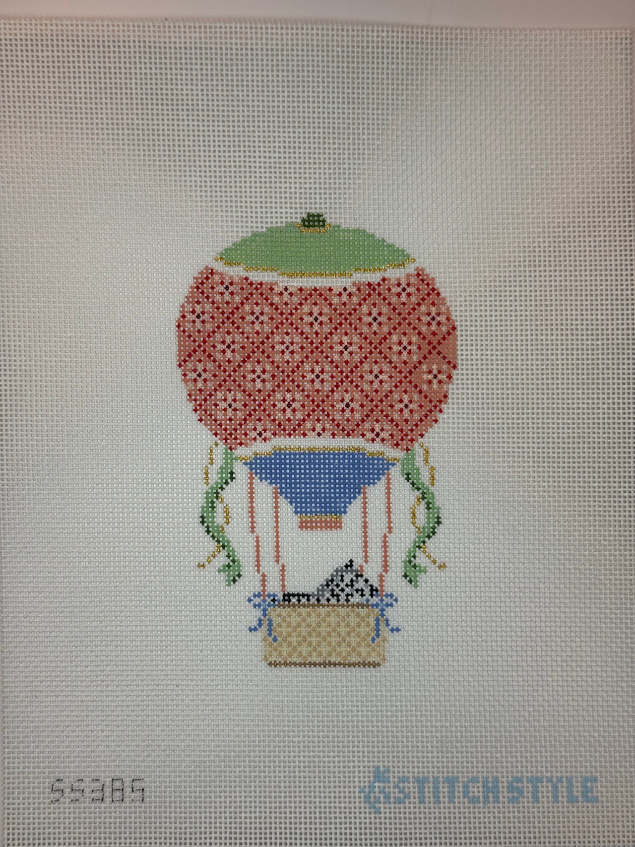 Coral and Green Hot Air Balloon with Zebra SS385 - MKT