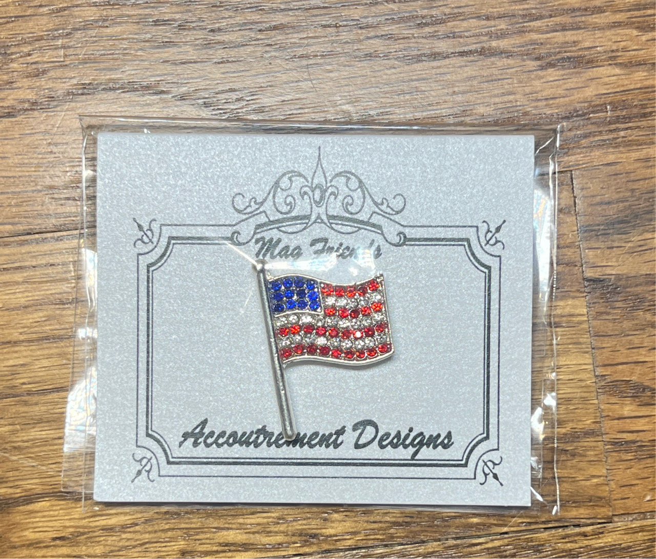 Rhinestone American Flag Needleminder Mag Friend