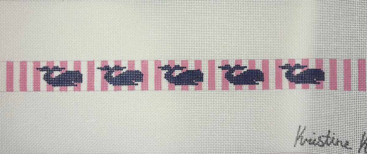 KKSGS9F Navy Whales on Pink Stripes Sunglass Strap - MKT3