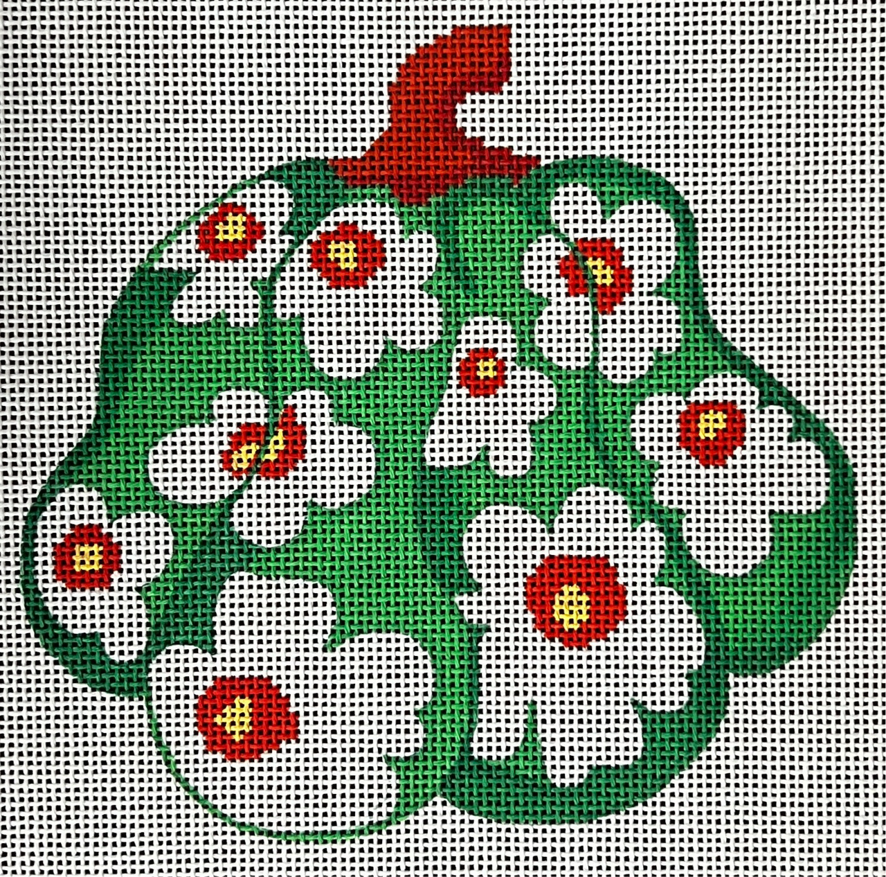 ML21 Green & White Floral Gourd - TS