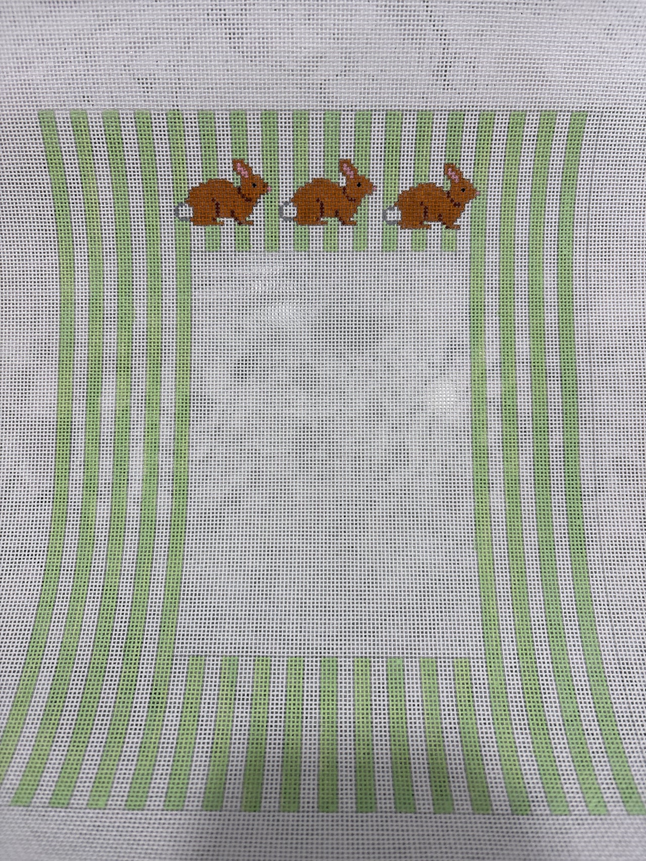 KKFR2B Bunnies on Green Stripe