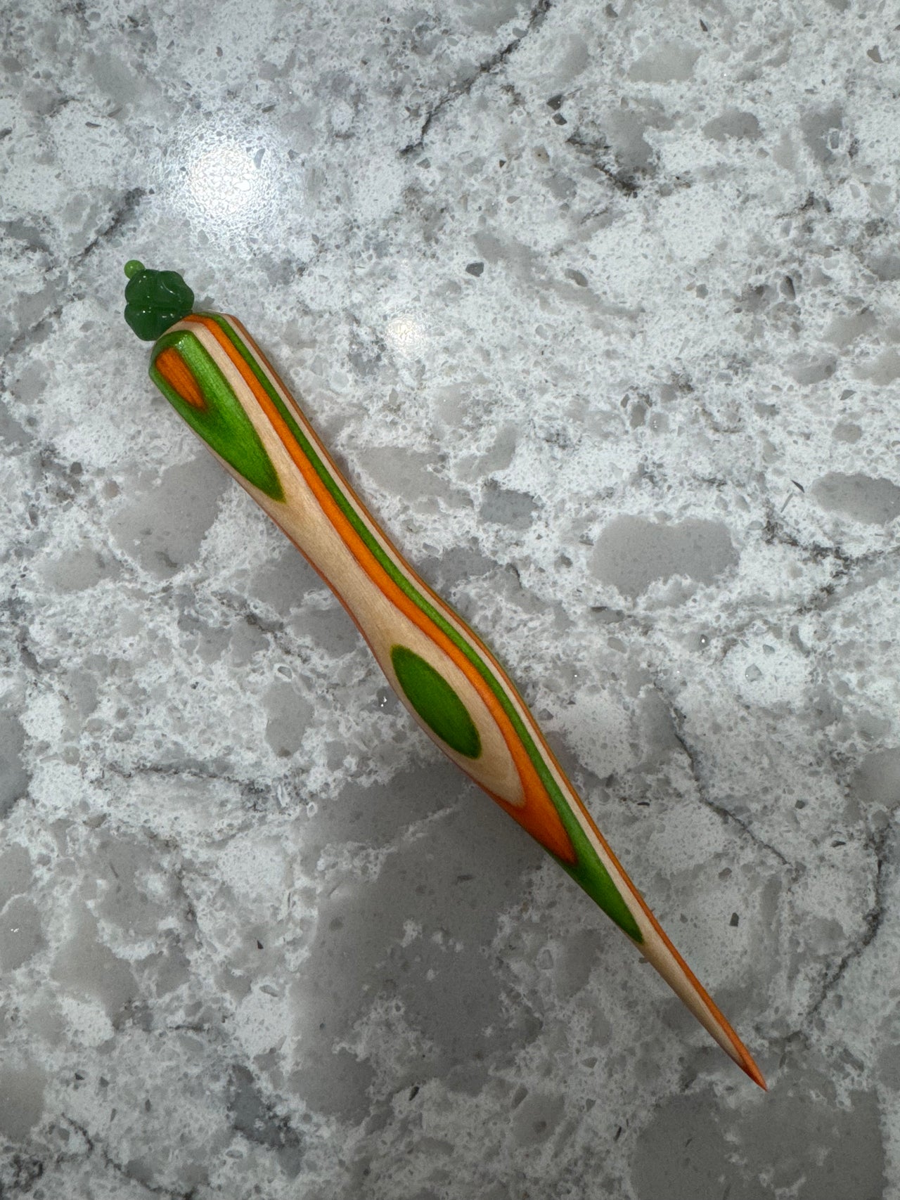 Special Edition St. Patrick's Day Handcrafted Wooden Laying Tool with Glass Bead