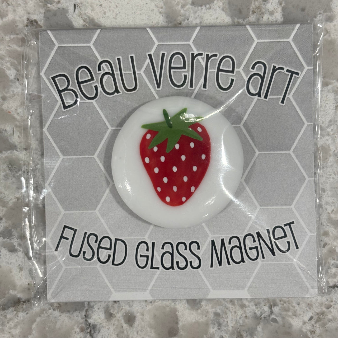 Big Strawberry Fused Glass Needleminder