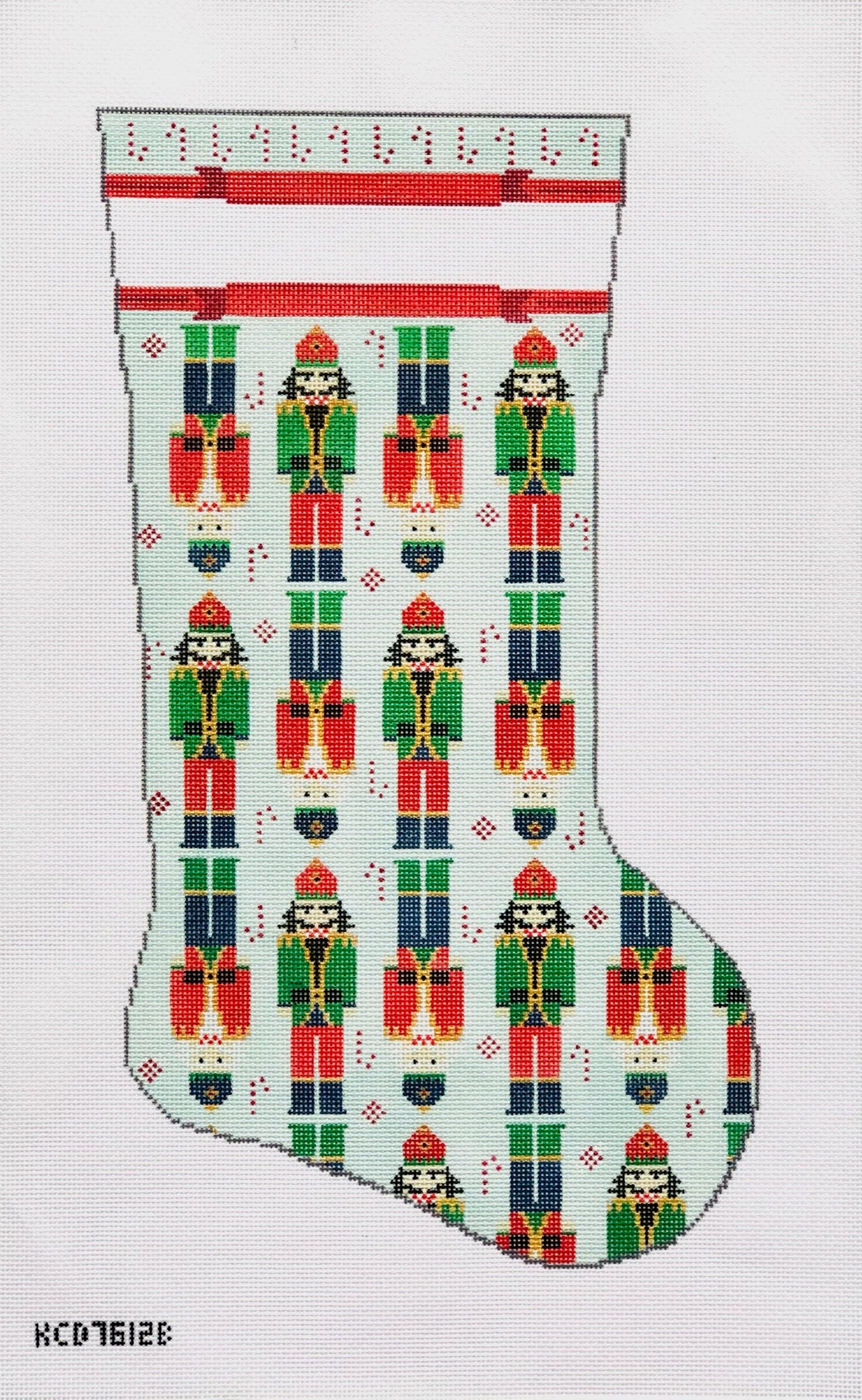 KCD7612B Nutcracker Stocking on Blue Stocking - TS