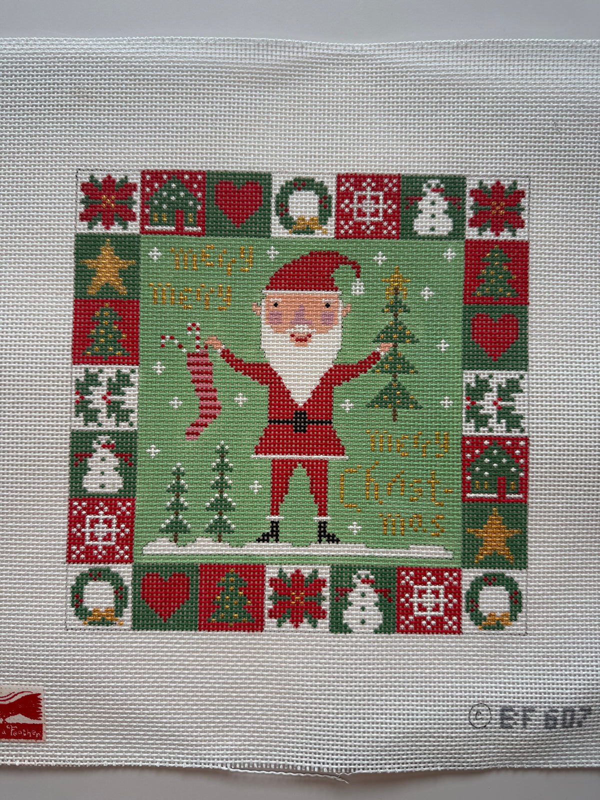 BF607 Merry Christmas Quilt Square - MKT