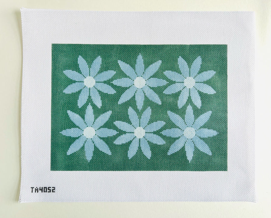 TA4052 Courteney Six Flowers - Green and Blue - TS