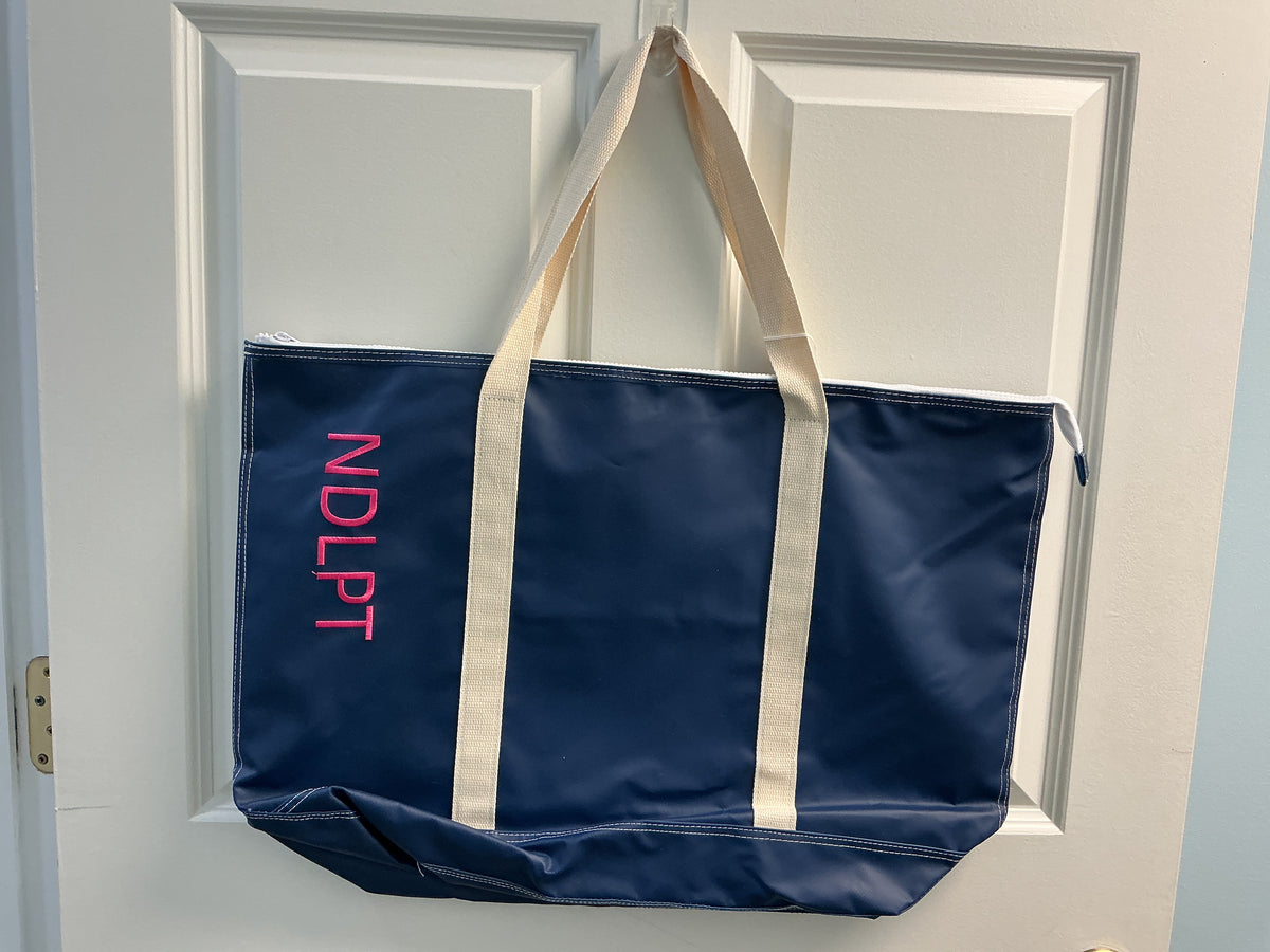 Navy Tote with Zipper