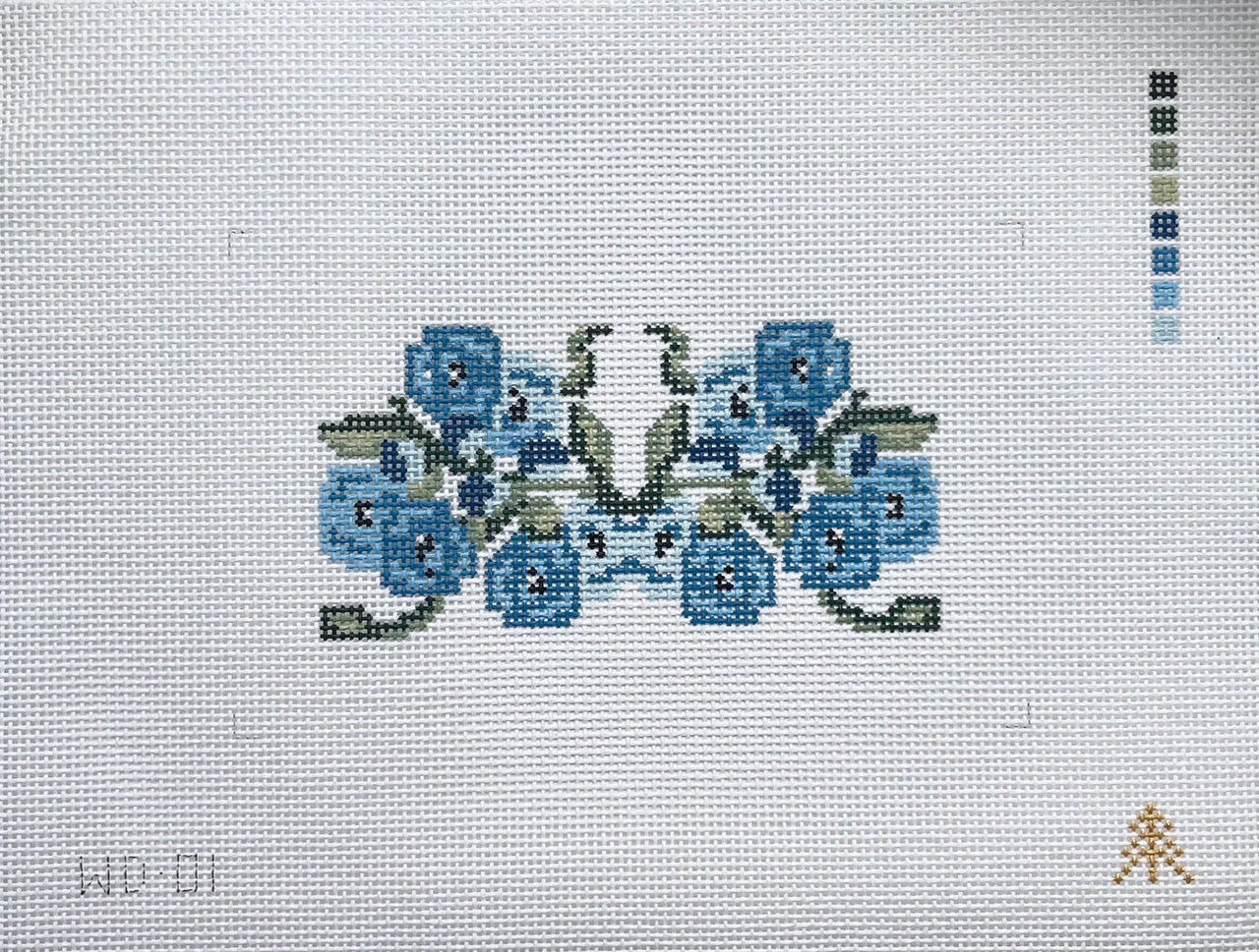 WD-01 Blue Floral Acrylic Purse Insert