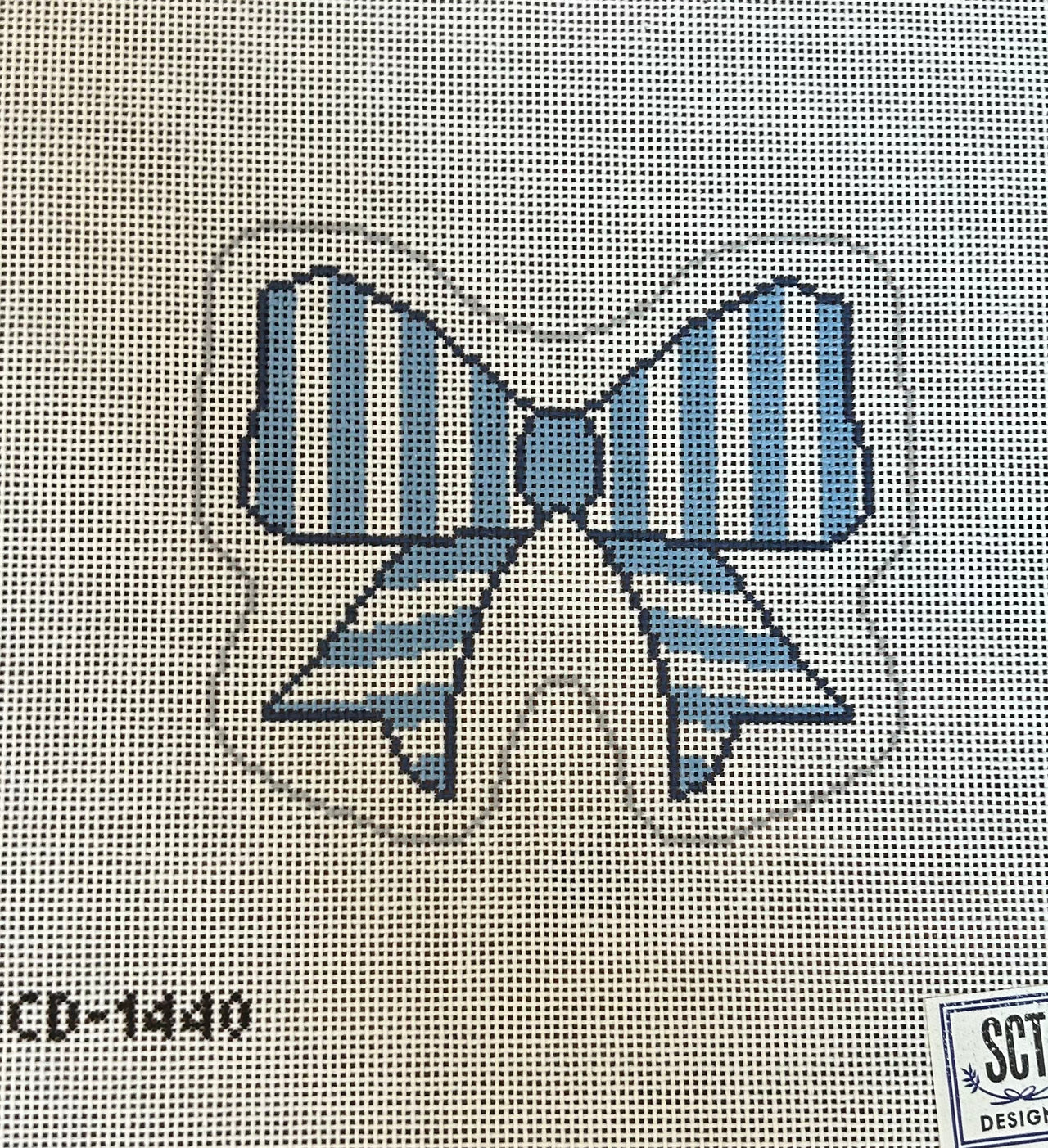 KCD1440 Blue and White Stripe Bow - TS