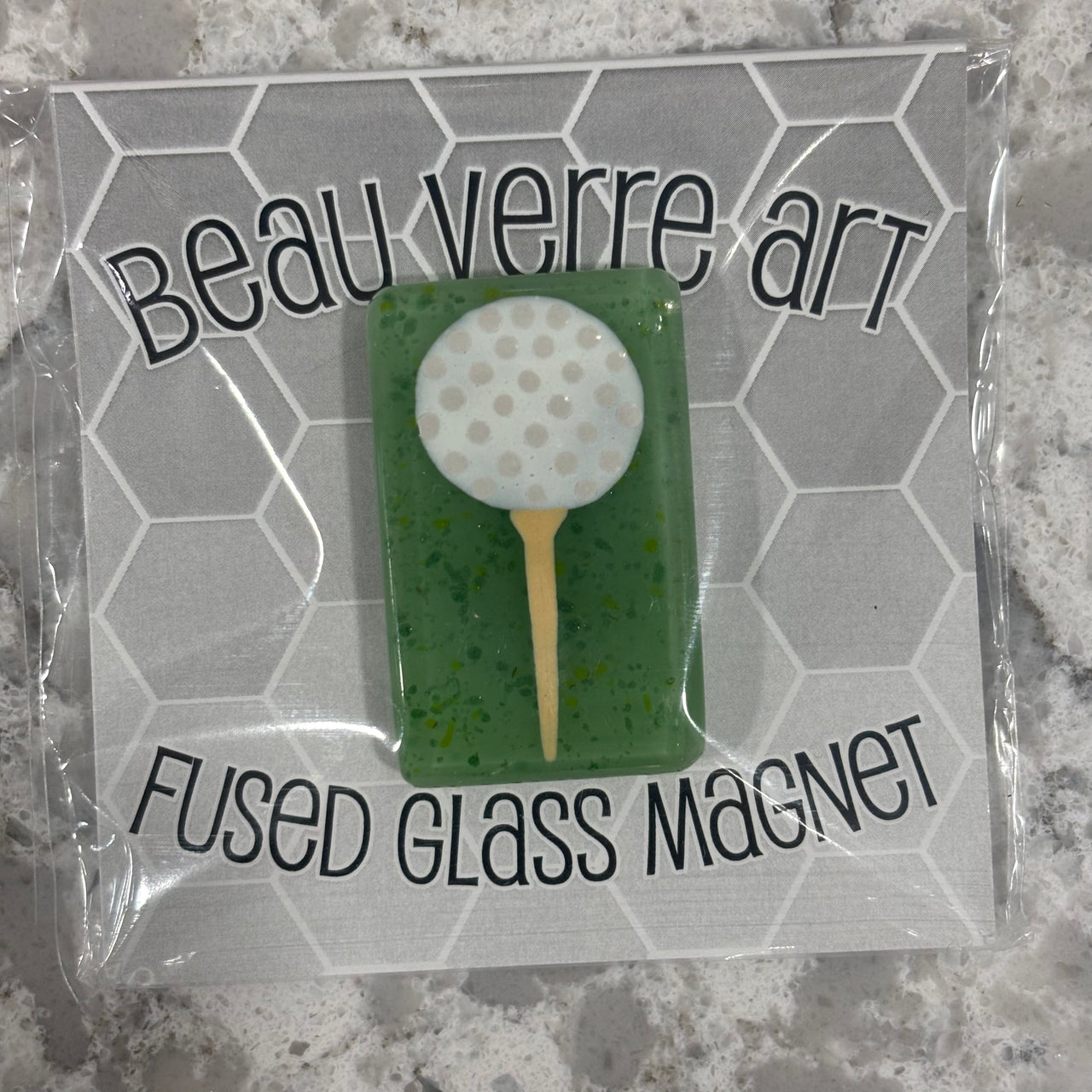 Golf Ball Fused Glass Needleminder