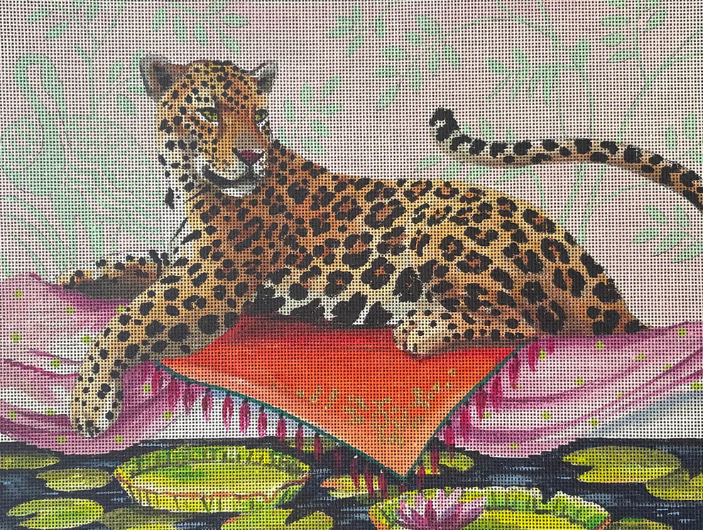 AN539 Leopard Lounging Over Pond