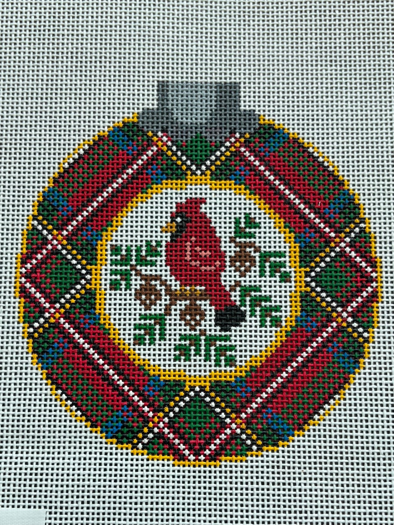 Royal Stewart Ornament with Cardinal - CO 56B