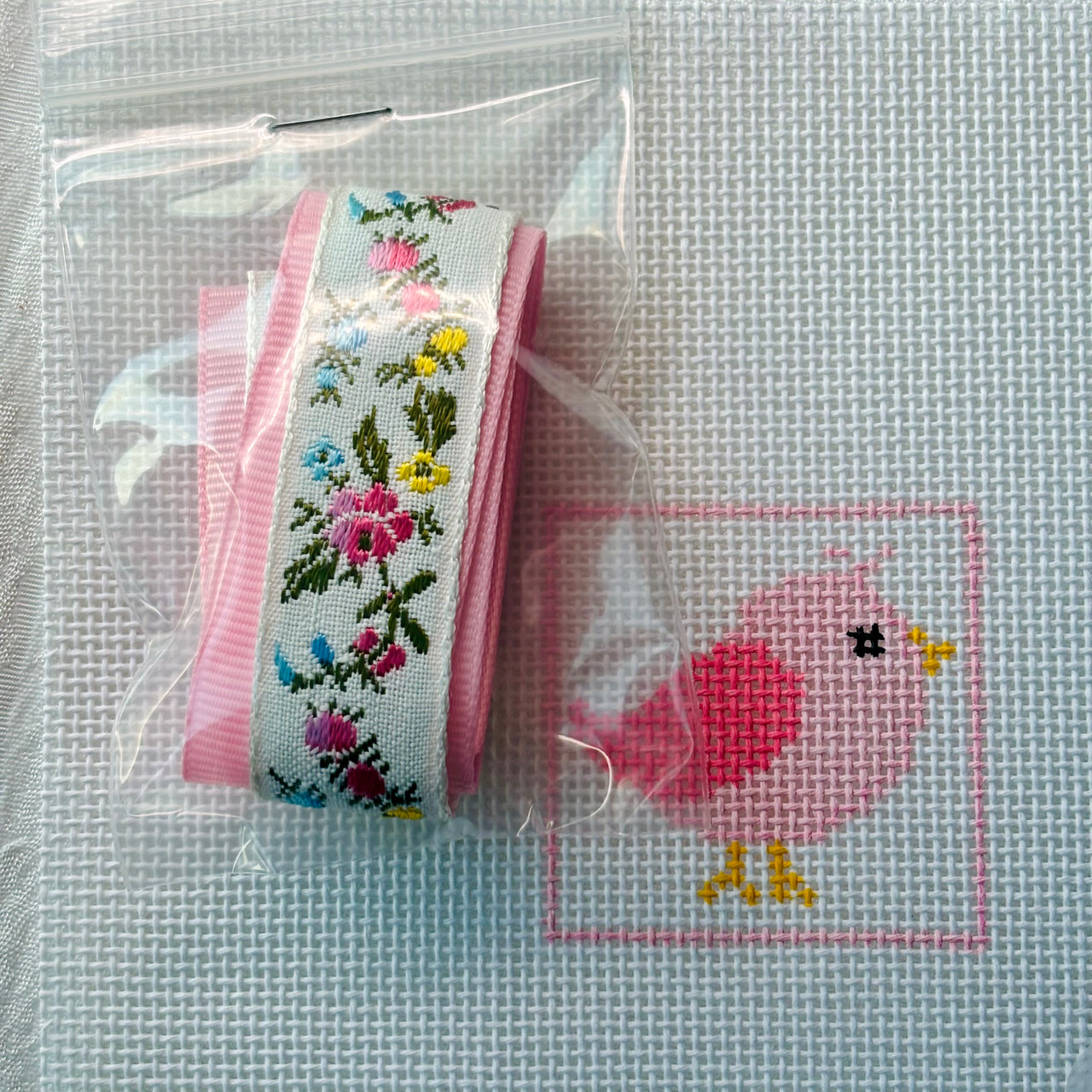 Pink Bird Bookmark BMPB with included Vintage Ribbon