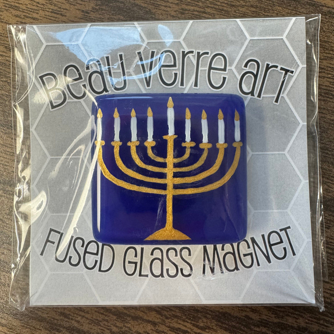 Menorah Fused Glass Needleminder