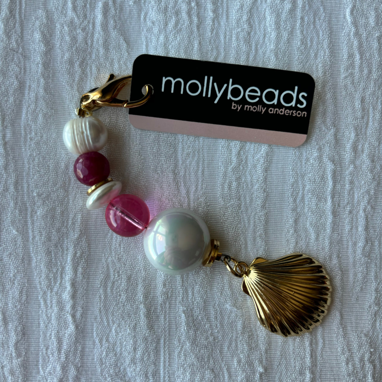 Molly Beads Shell Scissor Fob