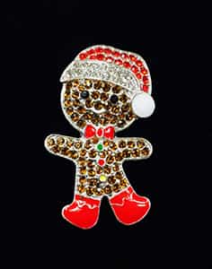 Gingerbread Man with Santa Hat Big Buddie Needleminder Magnet