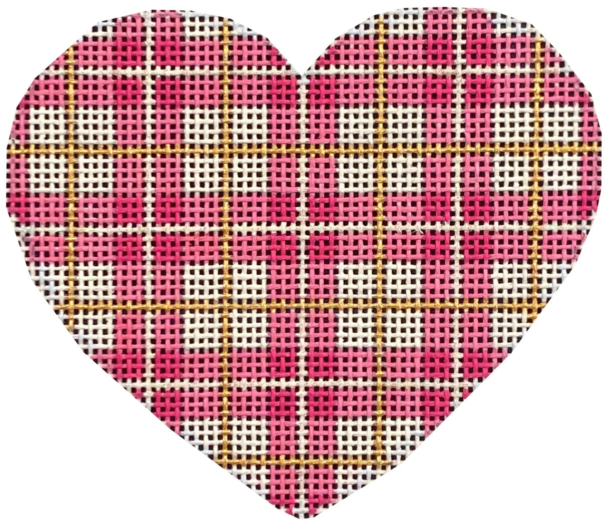 ATHE860 Pink/Gold Plaid Heart