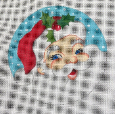 HO2500 Santa on Teal Round