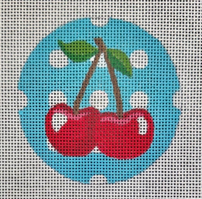 HO2736 Teal Dot Cherries Round