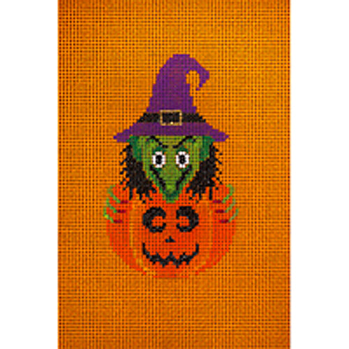 H 091 Witch in Pumpkin