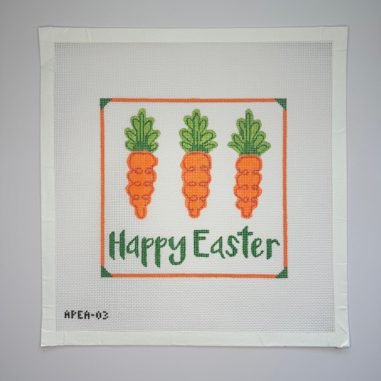 Happy Easter Carrots Canvas + Stitch Guide