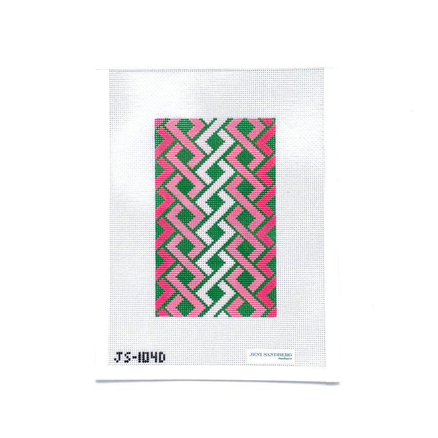 Hicks Braid Sunglasses Case - Pink and Green JS-104D