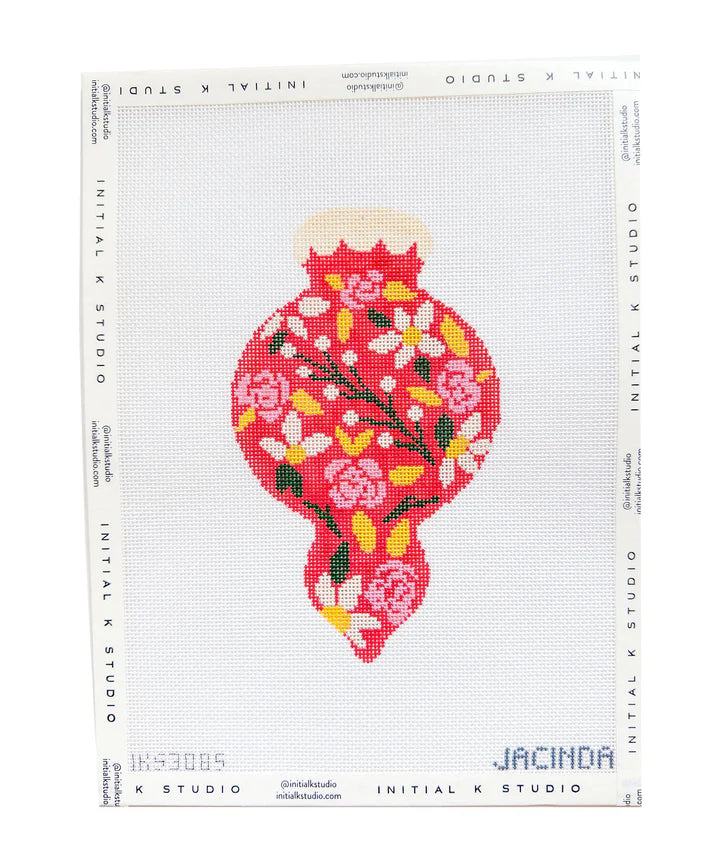 IKS 3085 Holiday Flowers Ornament - Red