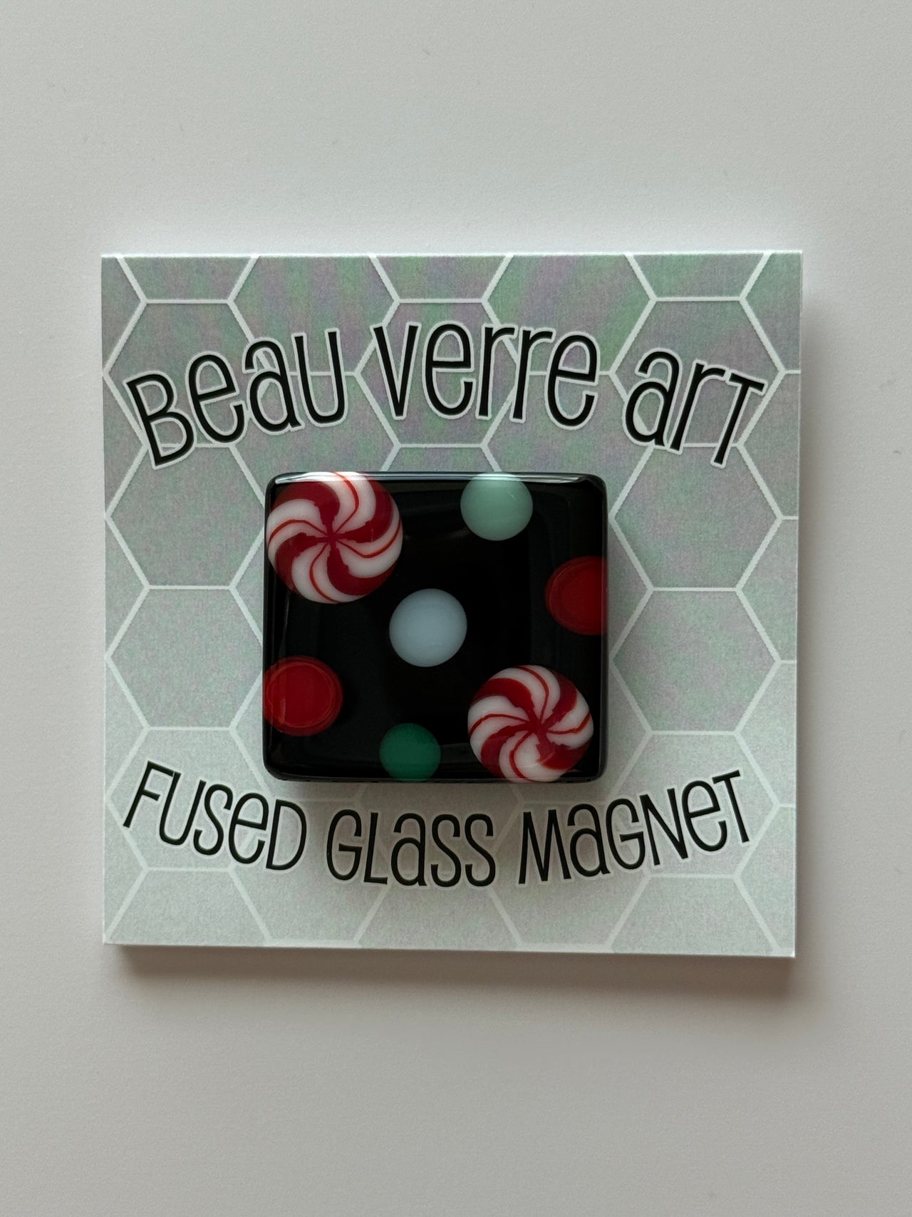 Peppermint Swirl Fused Glass Needleminder