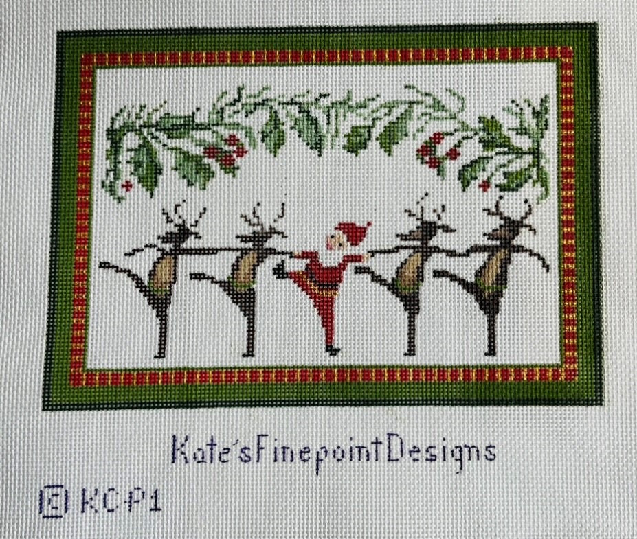 KCP1 Dancing Santa and Reindeer, with Stitch Guide