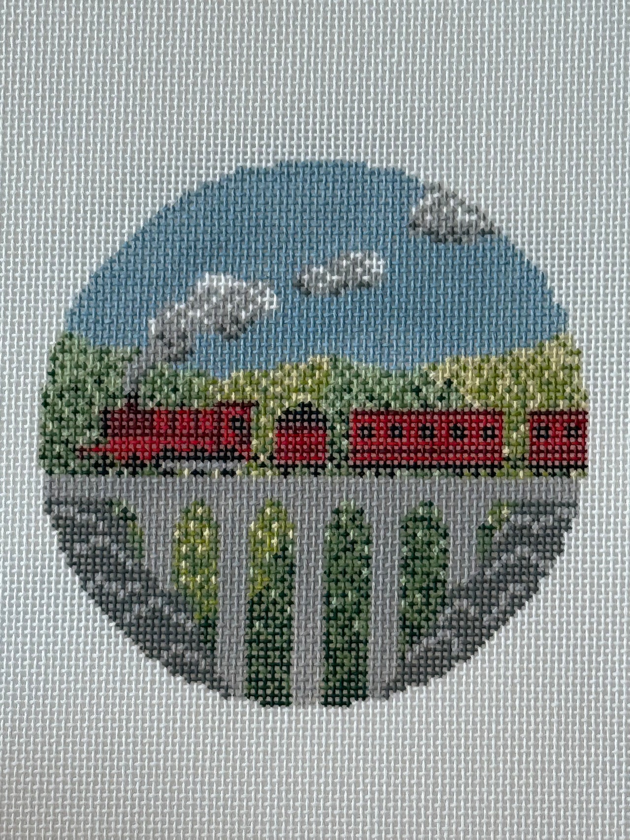 EB-OR-003 Red Train on Bridge