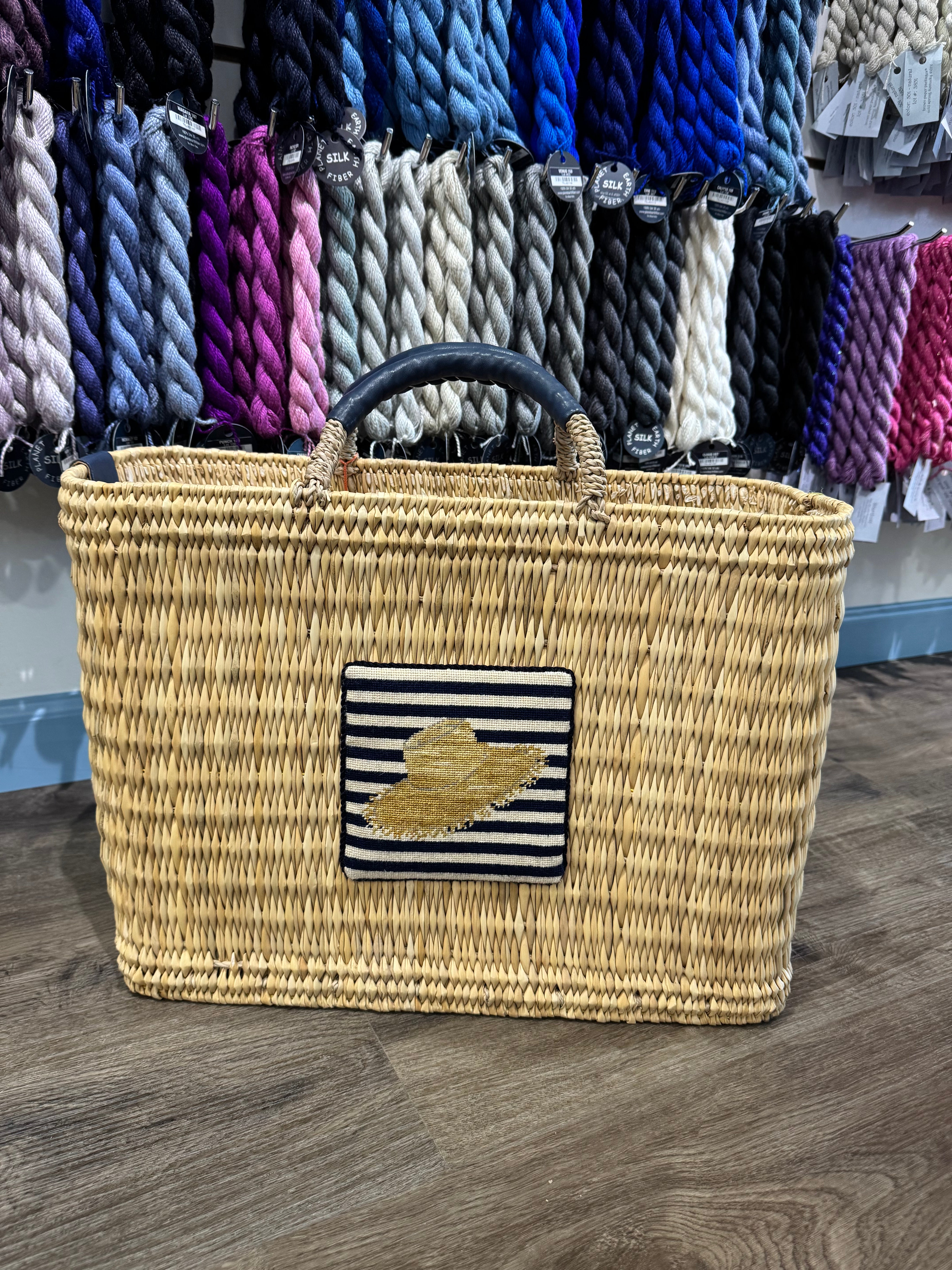 Medina French Market Tote with Leather Handle