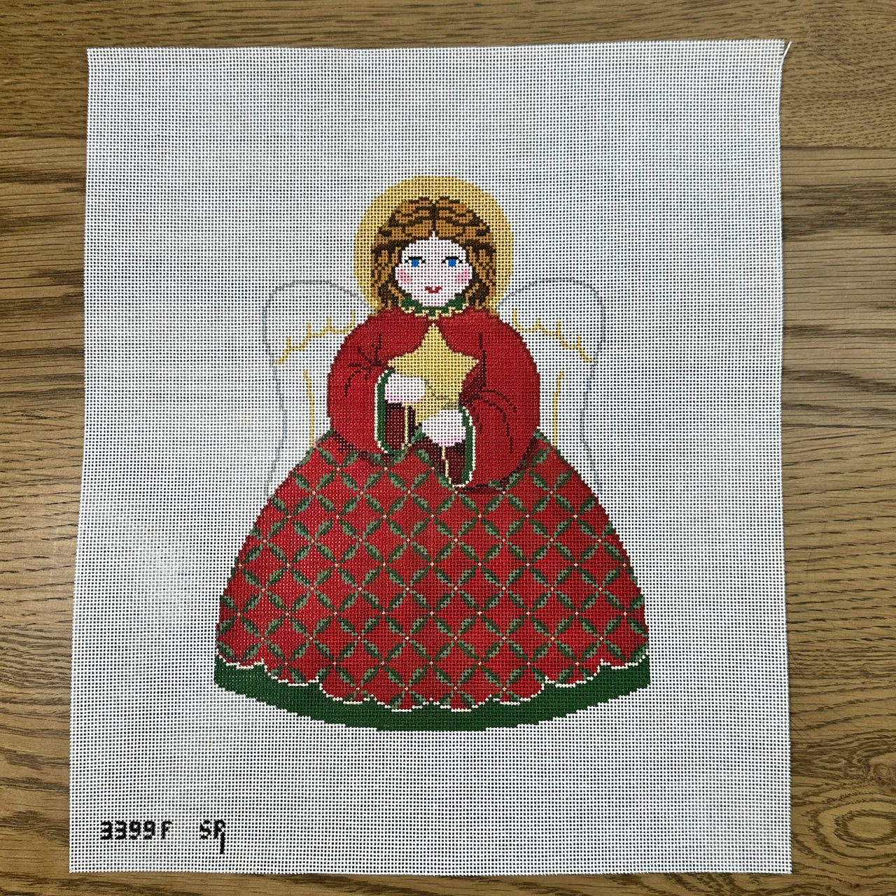 SR3399F Red Star Angel, Tree Topper - Front - TS