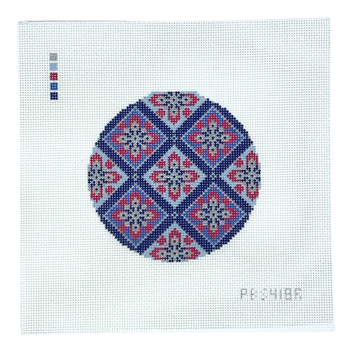 Round Pink and Blue Snowflake