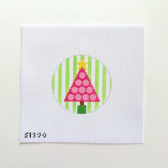 SI390 Pink Tree with Polka Dots on Stripes