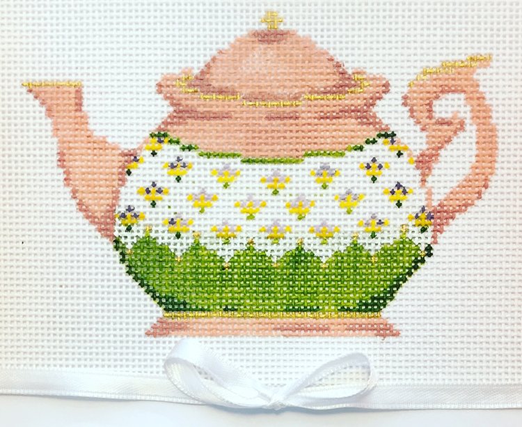 18w Teapot - Coral & Green - TS