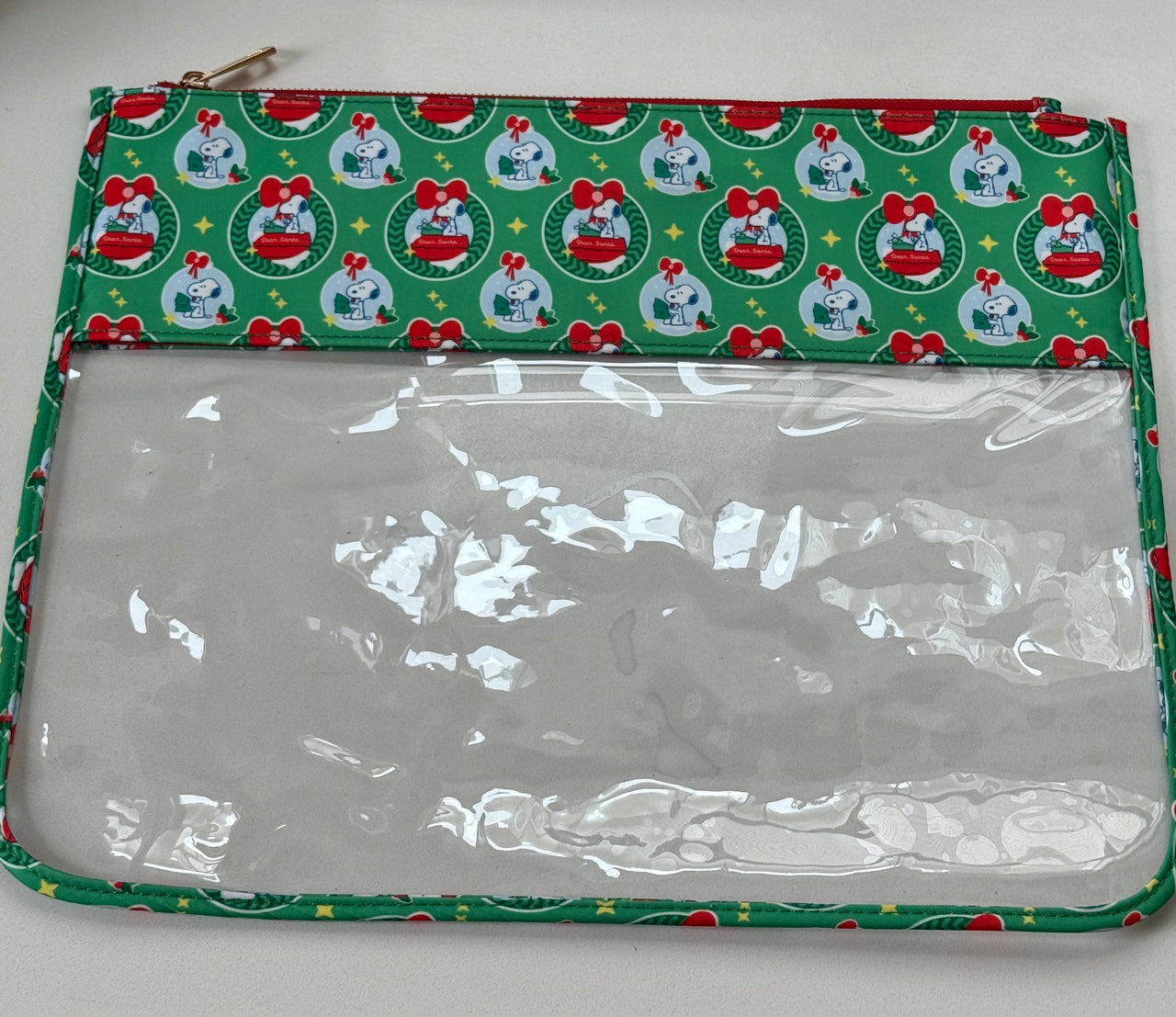 PEANUTS "Dear Santa" Wreath - Medium PVC Project Pouch