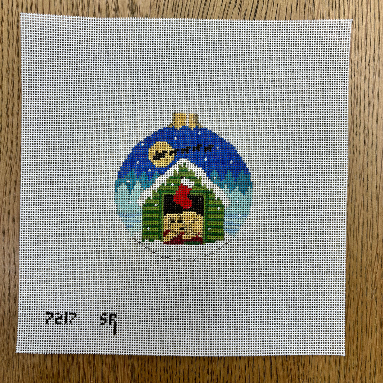 SR7217 Dog Waiting for Santa, 3.25" Round - TS