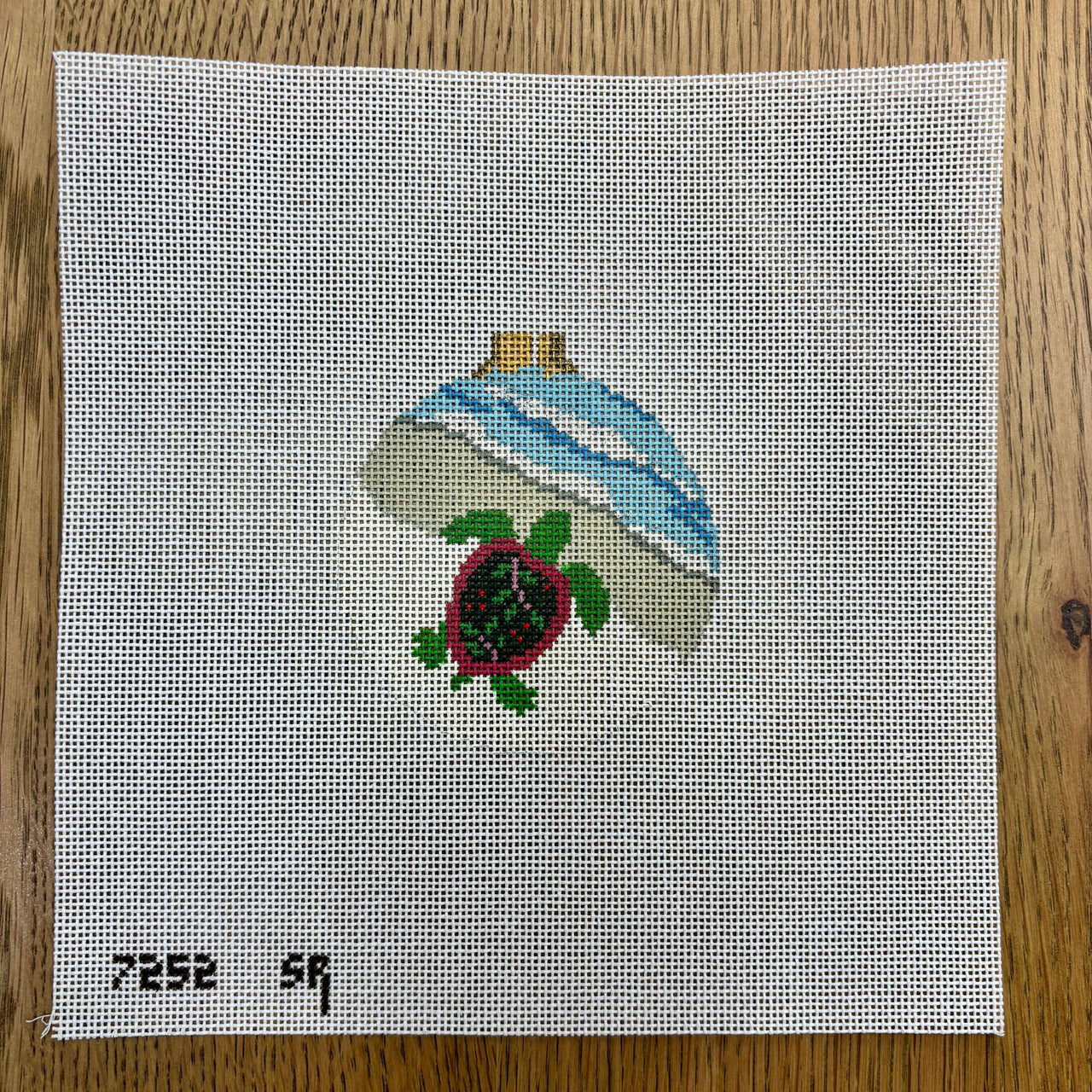 SR7252 Christmas Turtle, 3.25" Round - TS