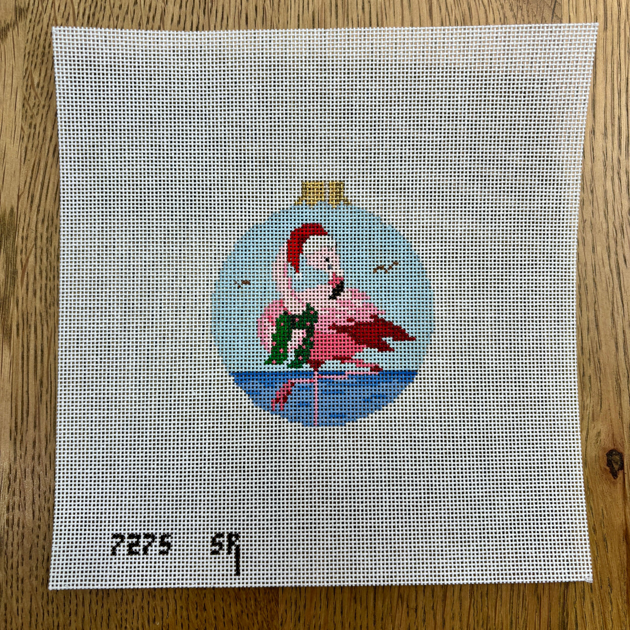 SR7275 Santa Flamingo, 3.25" Round - TS