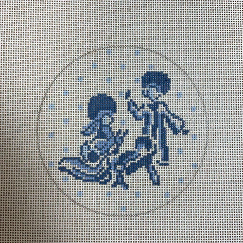 FVNP-41 thru 47 Blue and White Nativity 7 piece Set