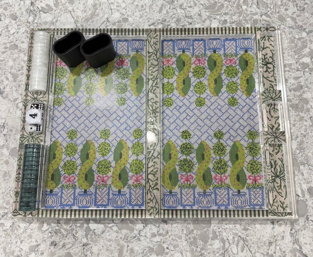 Self-Finishing Acrylic Backgammon Board for Needlepoint