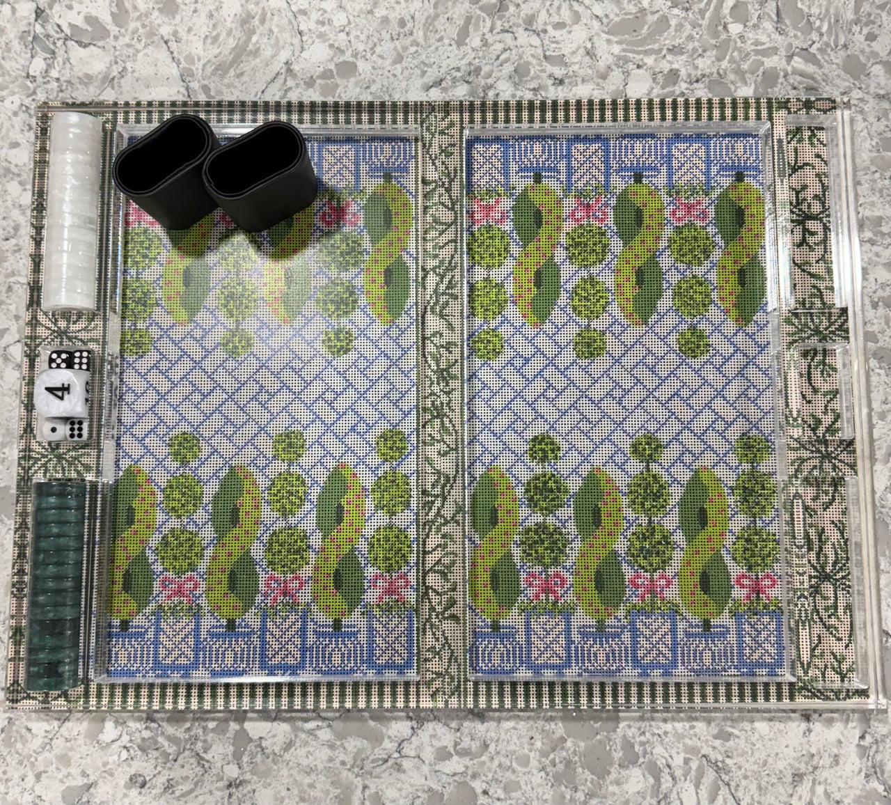 Self-Finishing Acrylic Backgammon Board for Needlepoint