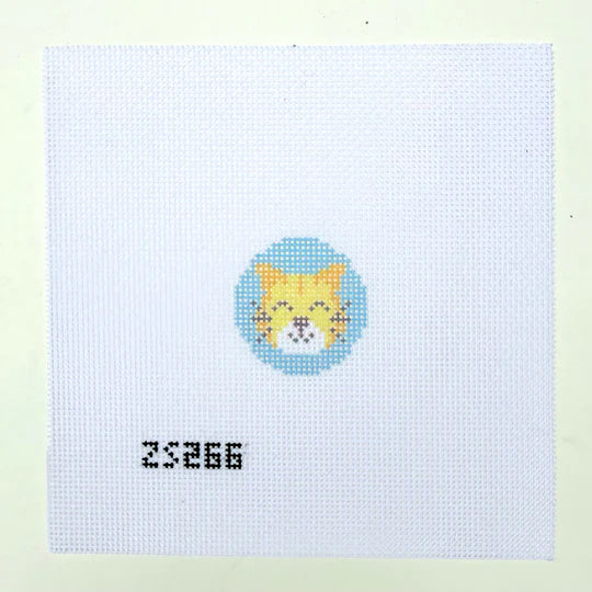 ZS266 Orange Cat Key Fob Canvas