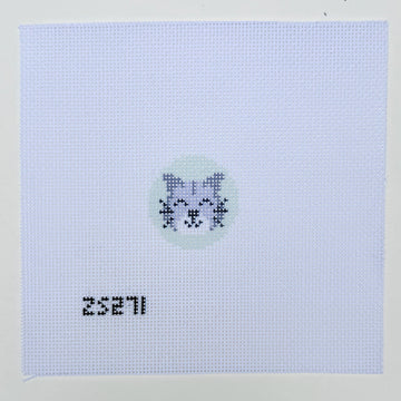 ZS271 Grey Cat Key Fob Canvas